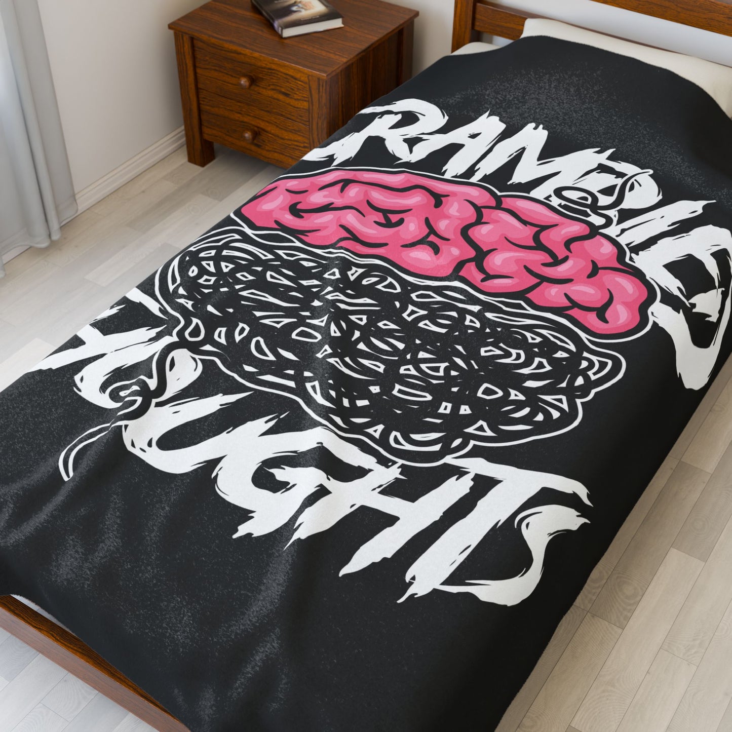 Scrambled Thoughts Velveteen Plush Blanket