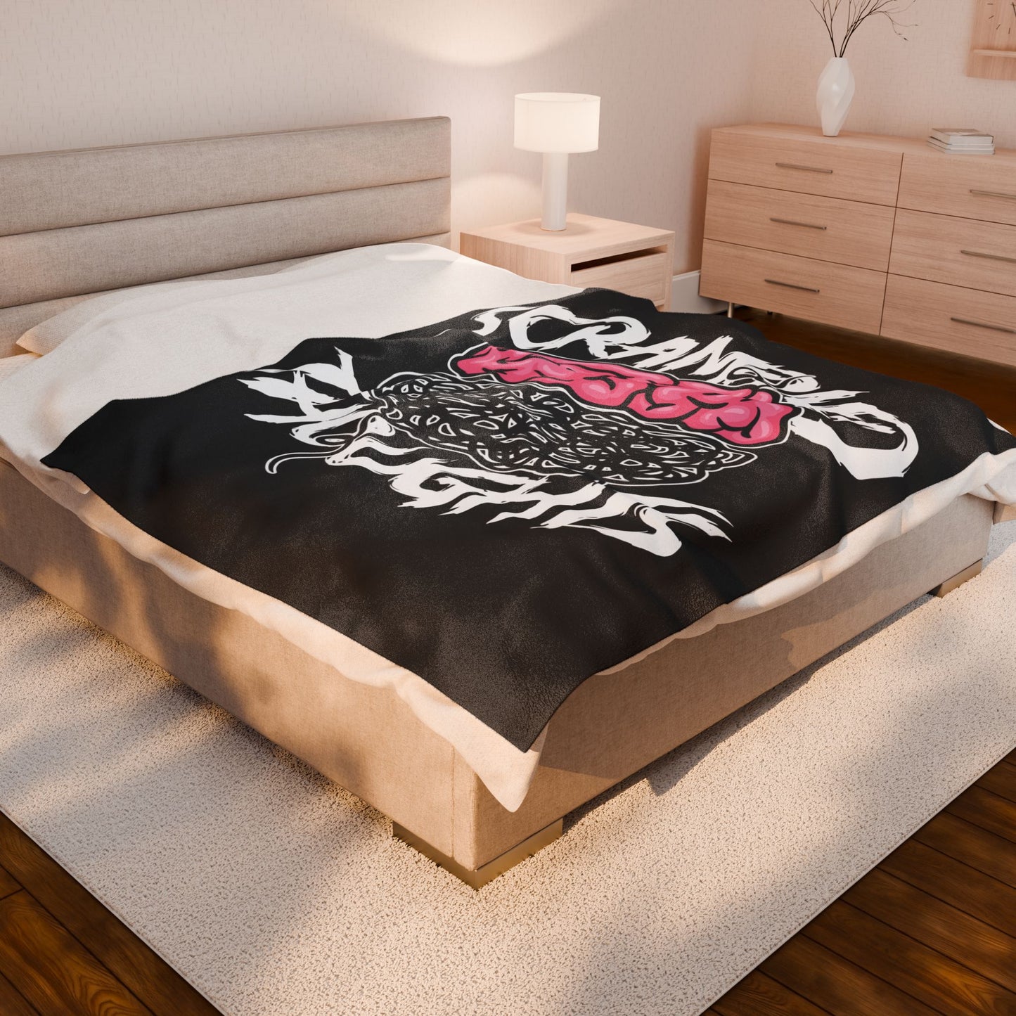 Scrambled Thoughts Velveteen Plush Blanket