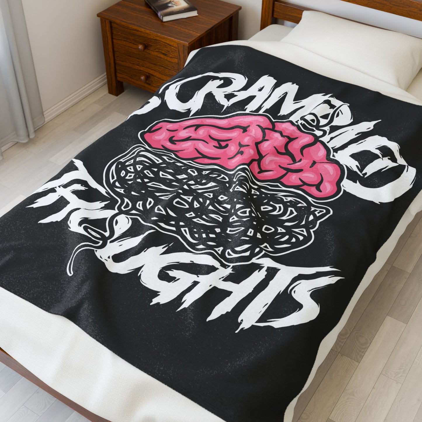 Scrambled Thoughts Velveteen Plush Blanket