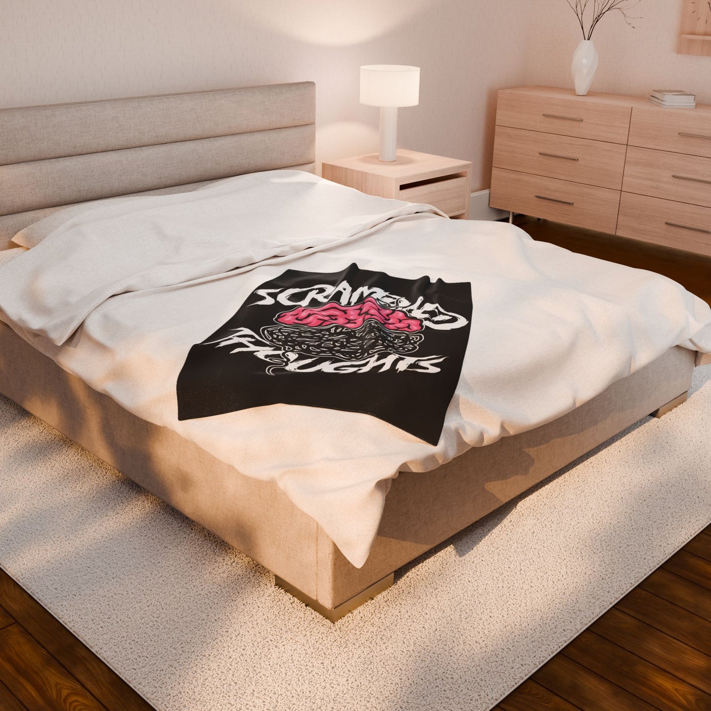 Scrambled Thoughts Velveteen Plush Blanket